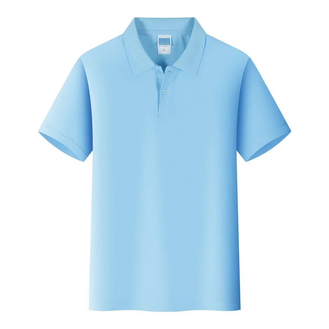 Straight cut short sleeve cotton polo shirt for work wear embroidery in multiple colours