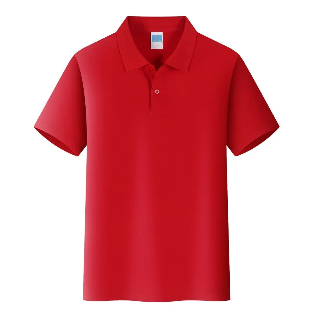 Straight cut short sleeve cotton polo shirt for work wear embroidery in multiple colours