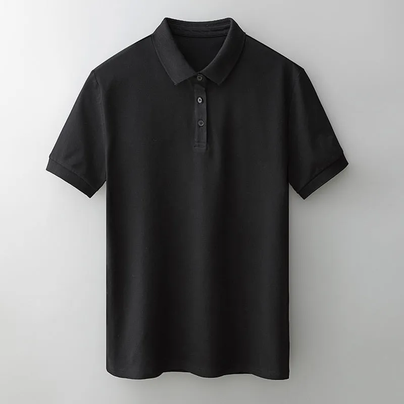Men's business casual polo shirt in cotton-spandex blend, apricot colour, Asian size M.