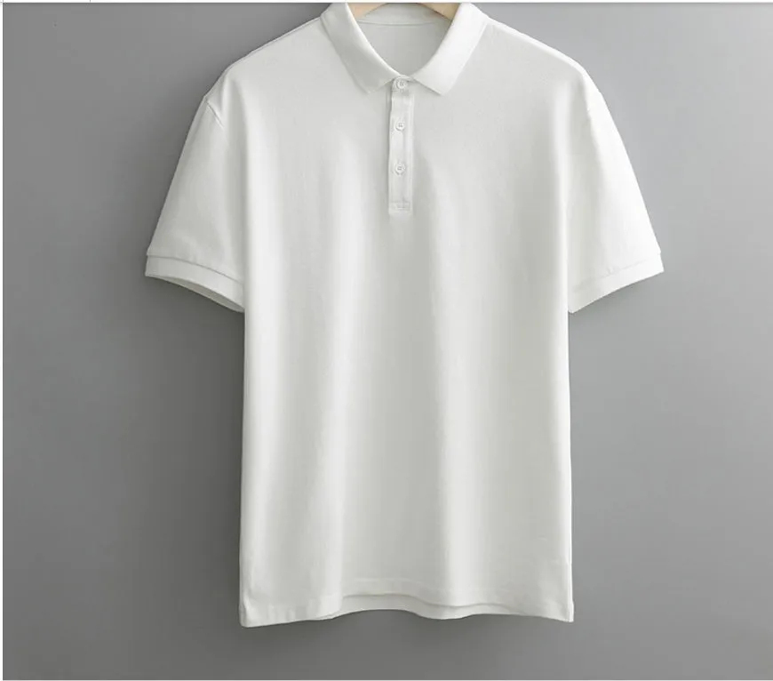 Men's business casual polo shirt in cotton-spandex blend, apricot colour, Asian size M.