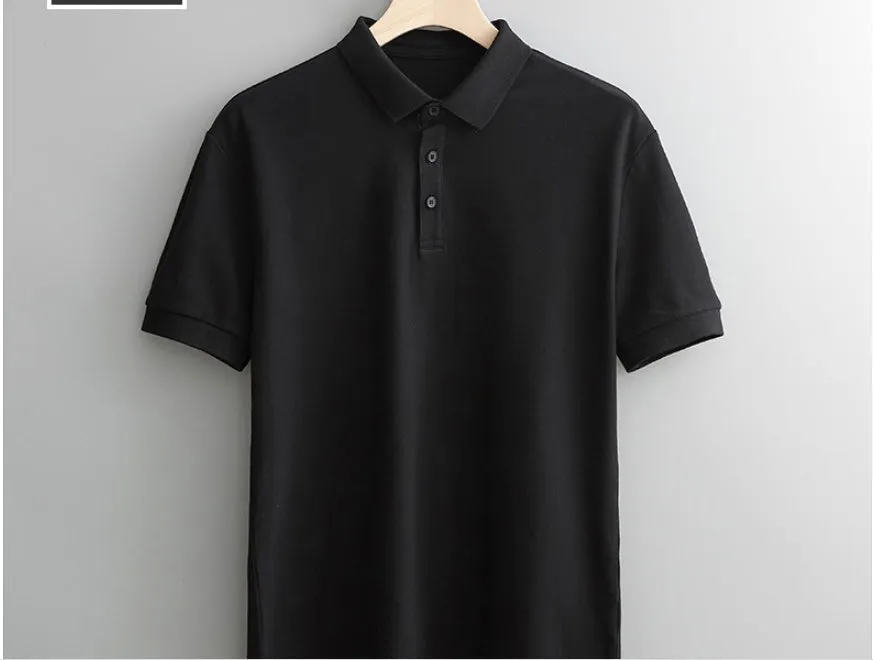 Men's business casual polo shirt in cotton-spandex blend, apricot colour, Asian size M.