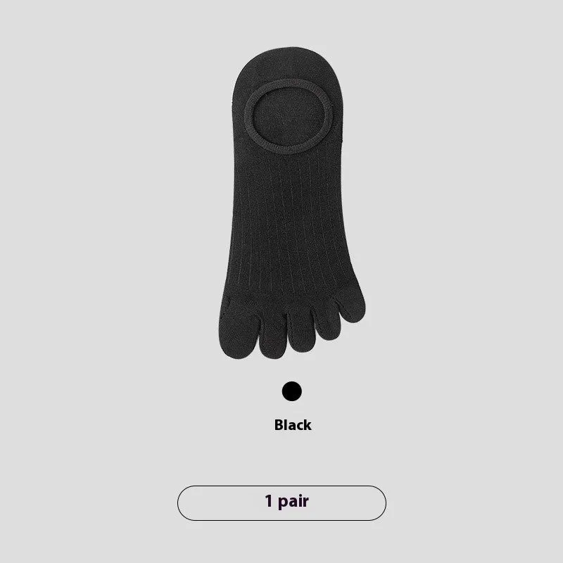 Men's five-finger cotton boneless invisible socks in modal fabric showing colour options