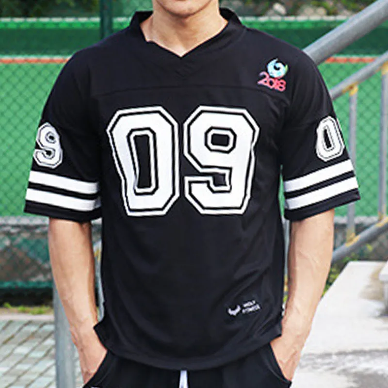 Oversized mesh t shirt for men in black with round neck and short sleeves