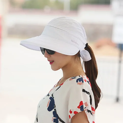 Ladies foldable summer hat in dome crown style, cotton polyester, size M 56-58cm, available in nine colours for sun protection