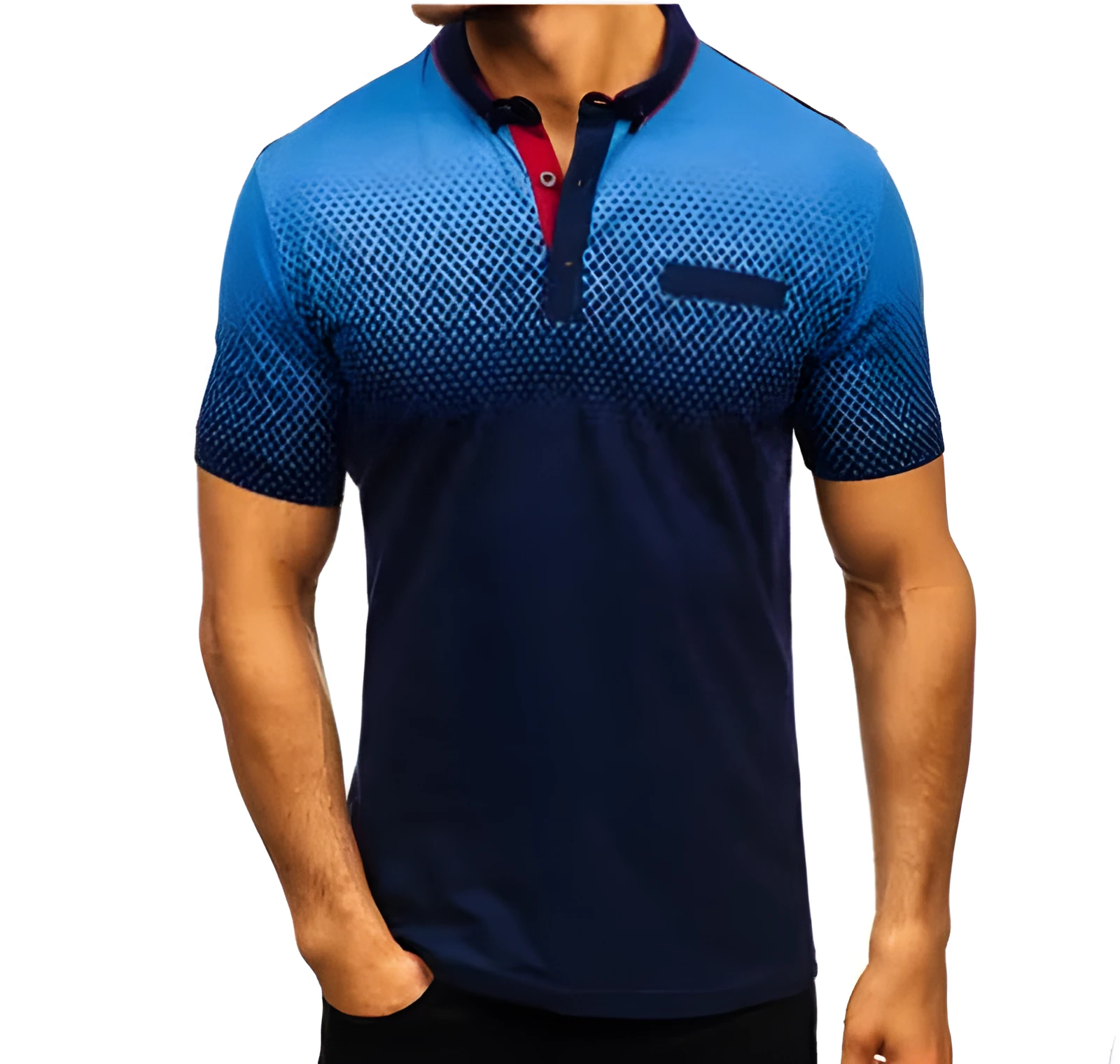 Cotton short sleeve lapel shirt with dot pattern in multiple colours for casual wear