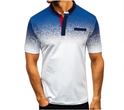 Cotton short sleeve lapel shirt with dot pattern in multiple colours for casual wear