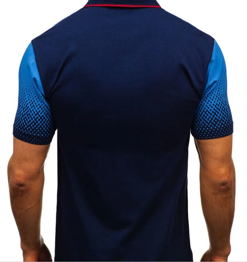 Cotton short sleeve lapel shirt with dot pattern in multiple colours for casual wear