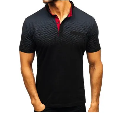 Cotton short sleeve lapel shirt with dot pattern in multiple colours for casual wear