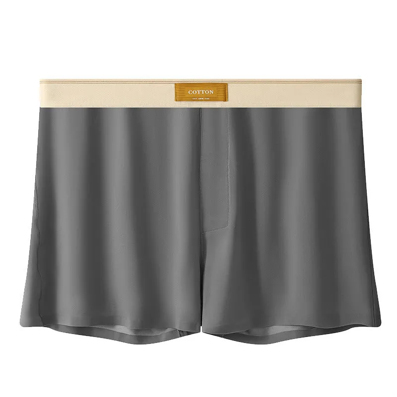 Men's loose fit ice silk underwear in solid colours showing mid-waist design and knitted fabric texture
