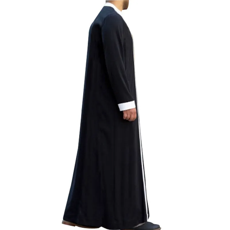 Full-length Muslim costume robe in black with long sleeves, ankle-length cut, and modest coverage