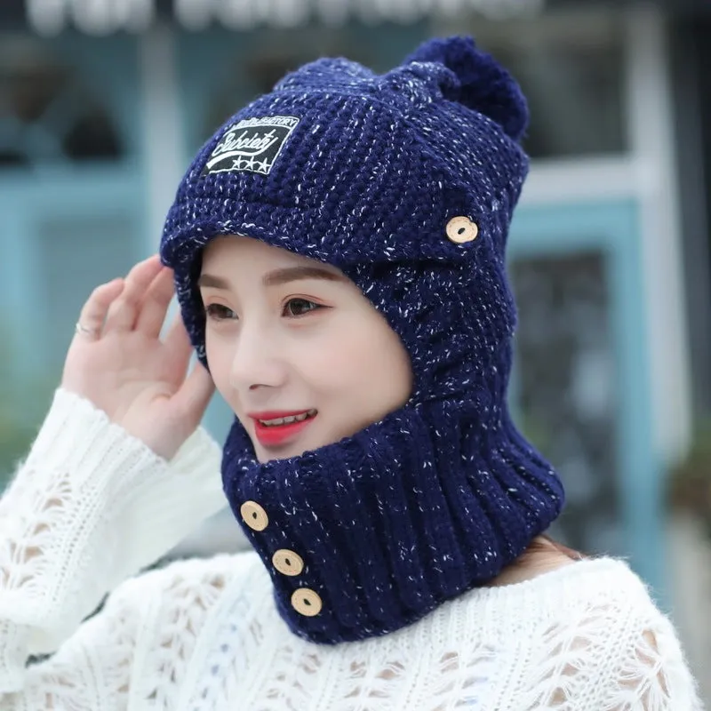 Wool fleece Lei Feng dome hat with no brim, available in navy blue, pink, black, red, grey, 56-60cm