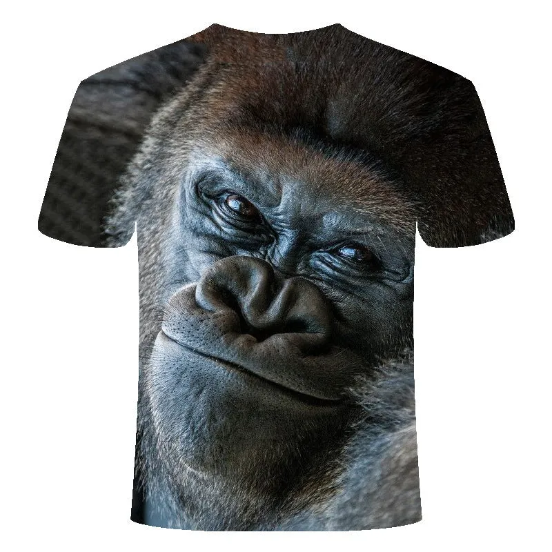 Face digital print T-shirt in polyester fibre, showing full-face graphic on front, available in multiple colours and sizes S-6XL