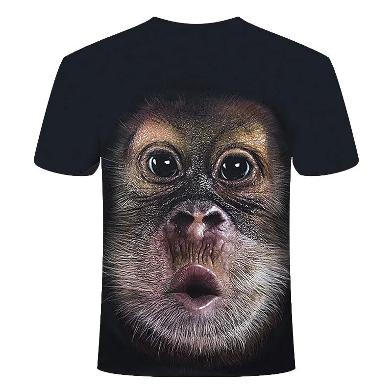 Face digital print T-shirt in polyester fibre, showing full-face graphic on front, available in multiple colours and sizes S-6XL
