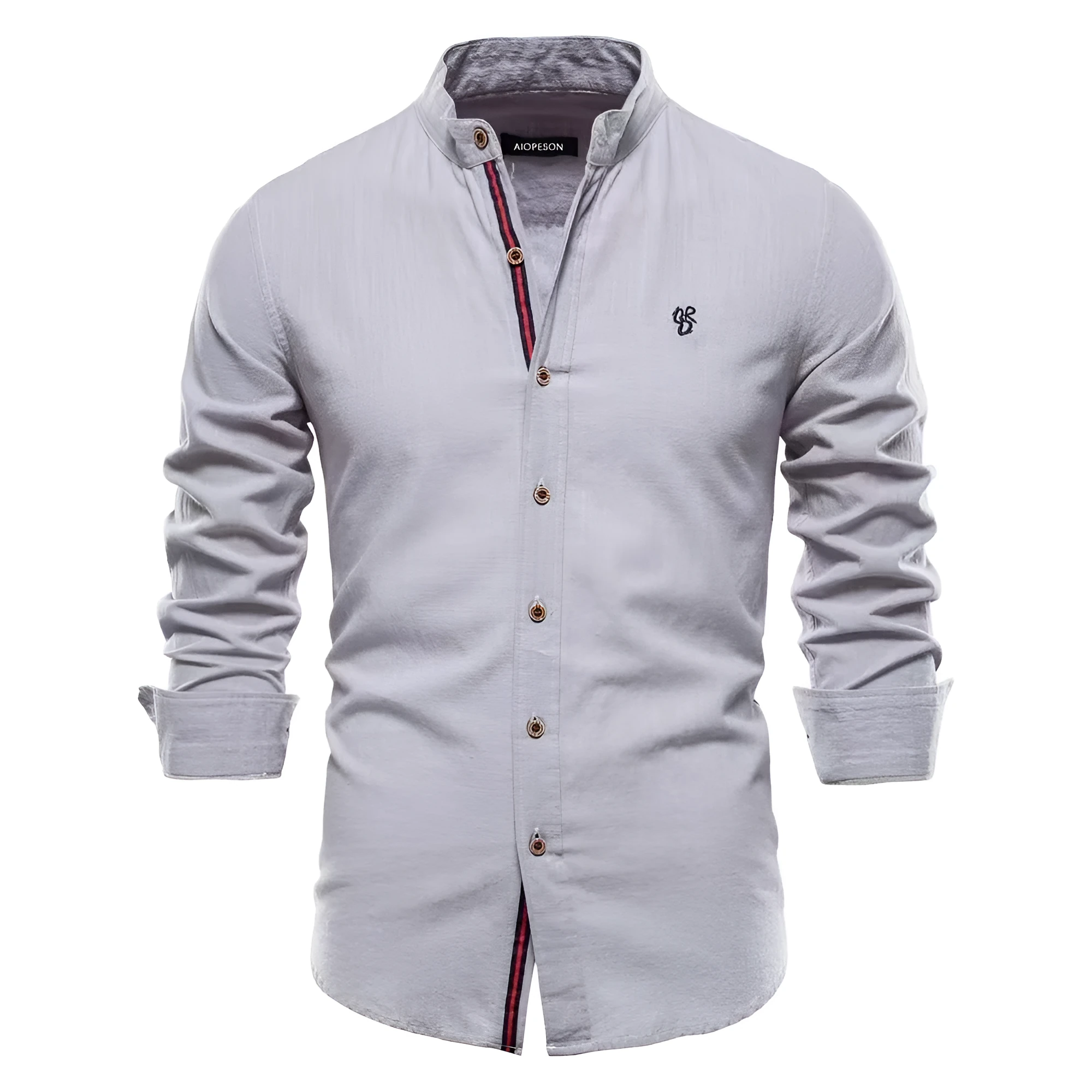Men's cotton blend long sleeve Henley shirt in solid colour, eight colours available, sizes XS to XXXL