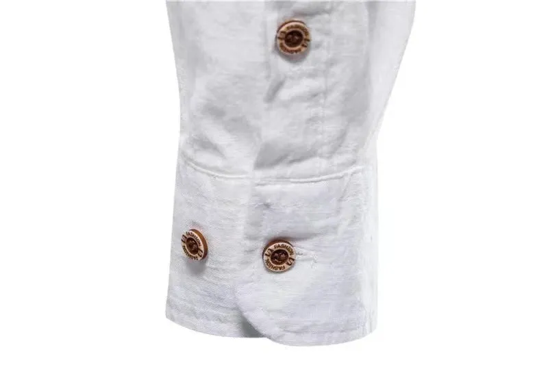 Men's cotton blend long sleeve Henley shirt in solid colour, eight colours available, sizes XS to XXXL