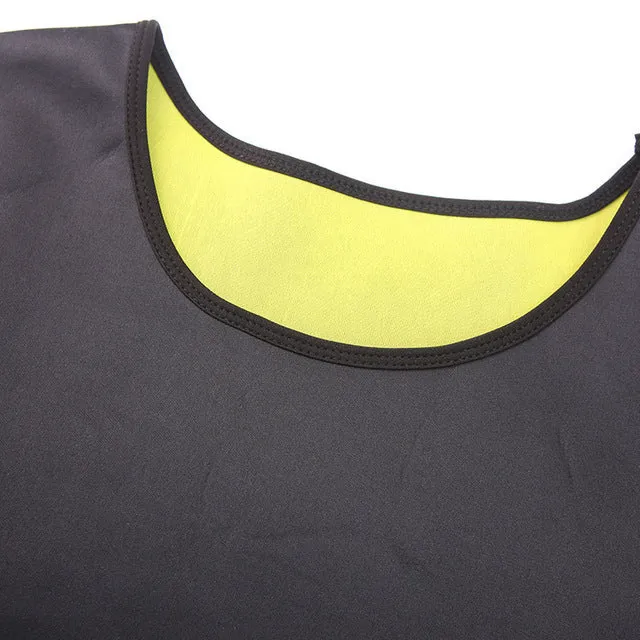 Men's black neoprene body shaper vest for slimming and sweat enhancement during exercise