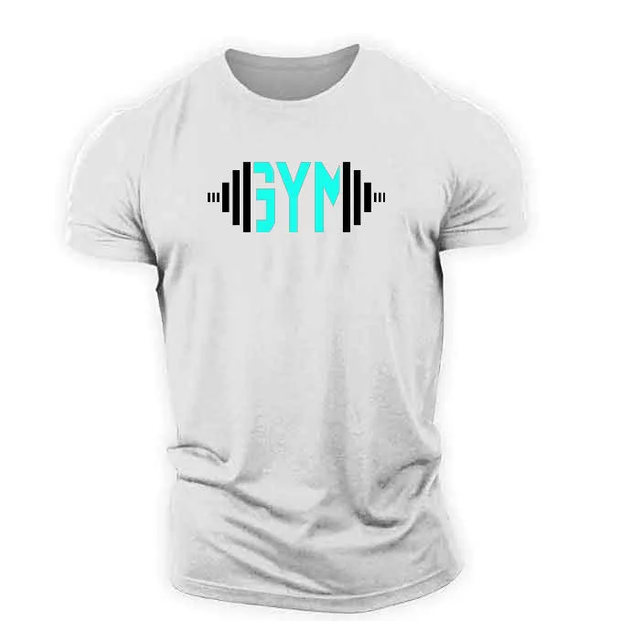 Men's loose fit printed short sleeve round neck T-shirt in [colour] on model, front view