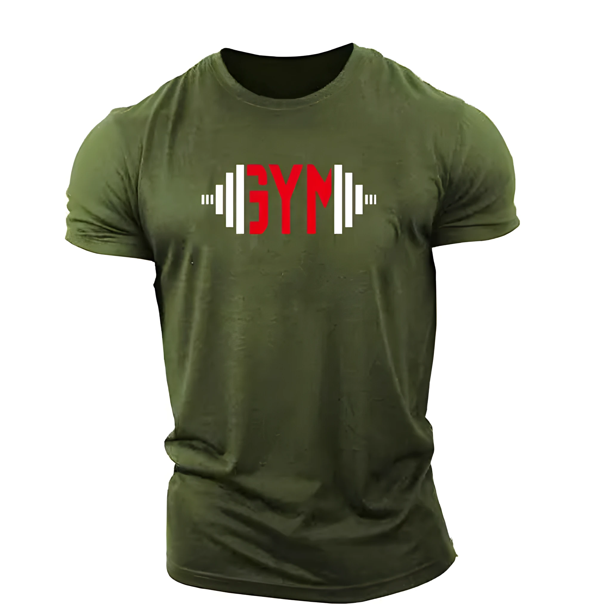 Men's loose fit printed short sleeve round neck T-shirt in [colour] on model, front view