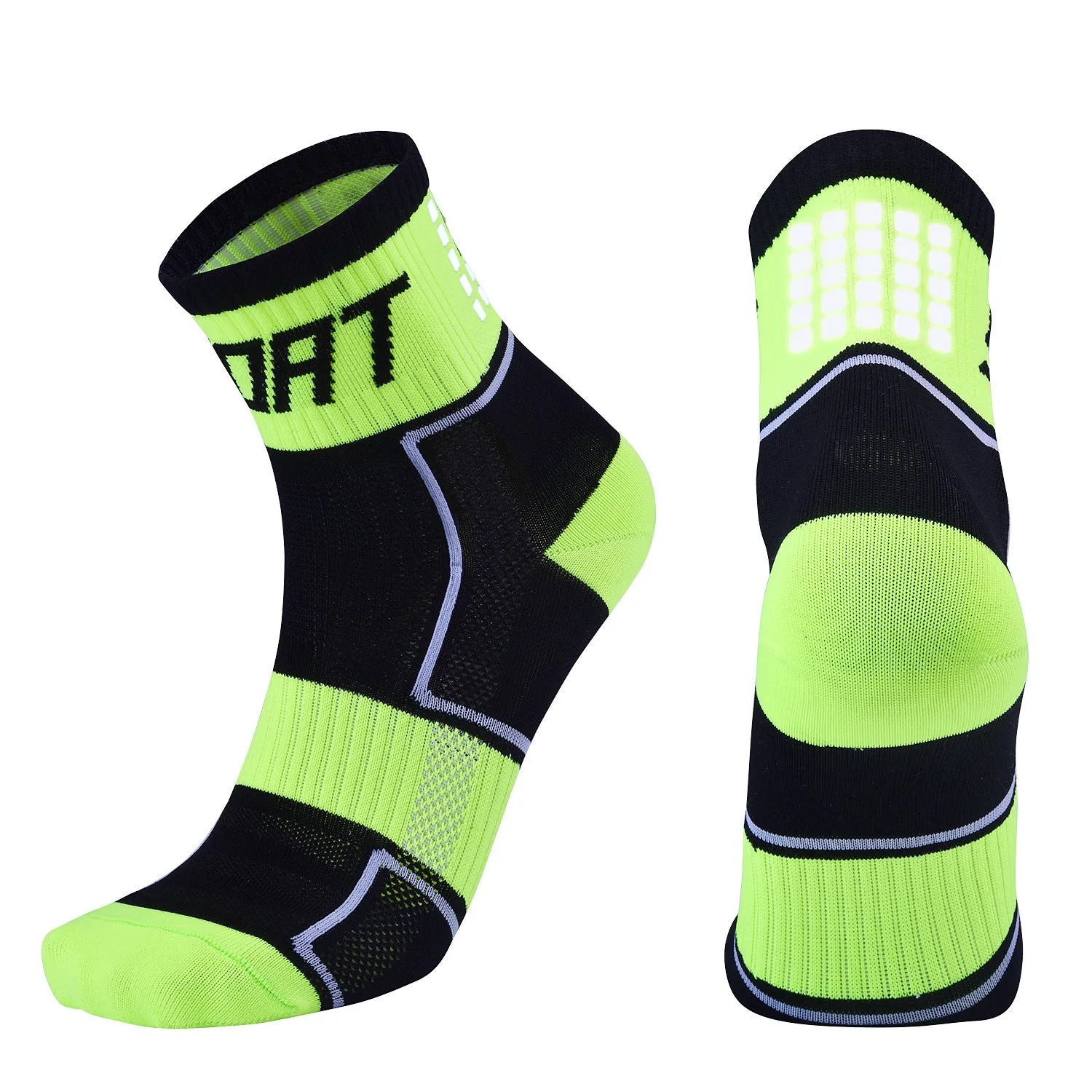 Reflective cycling socks in orange – nylon silk anti-friction bicycle socks with medium thickness