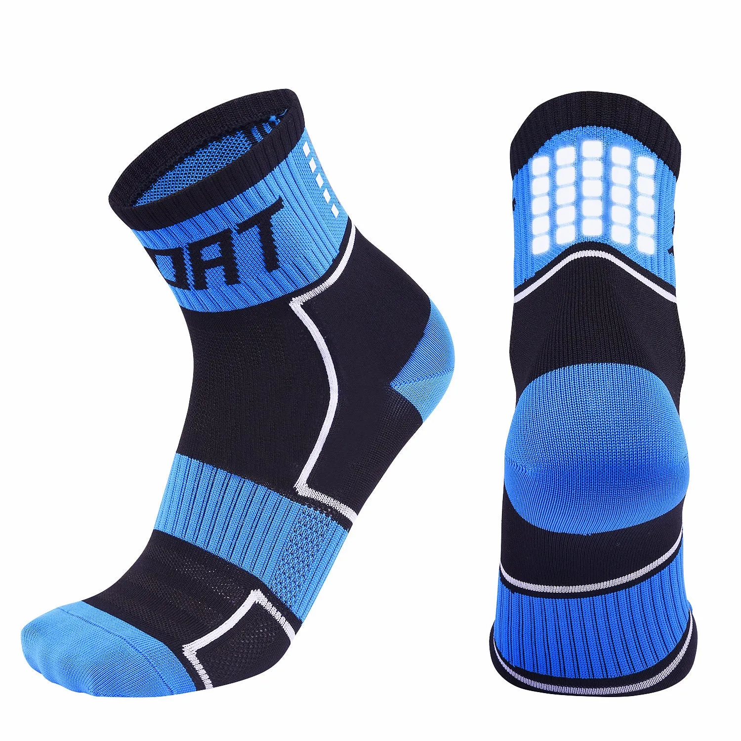 Reflective cycling socks in orange – nylon silk anti-friction bicycle socks with medium thickness