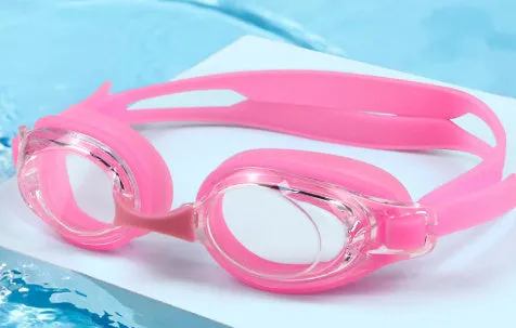 Black HD anti-fog swimming goggles and myopia goggles from 200 to 600 degrees with a case.