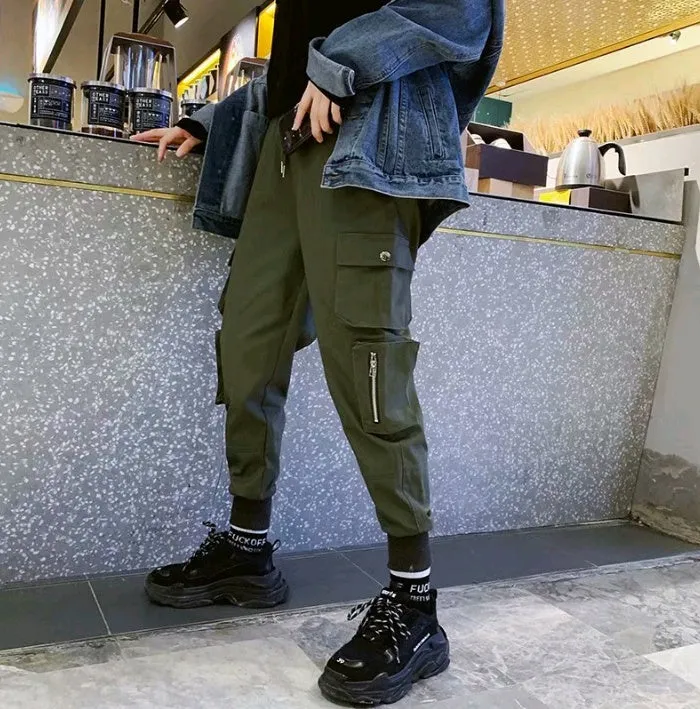 Men's loose fit cotton blend overalls in black, straight leg, mid waist, tether closure