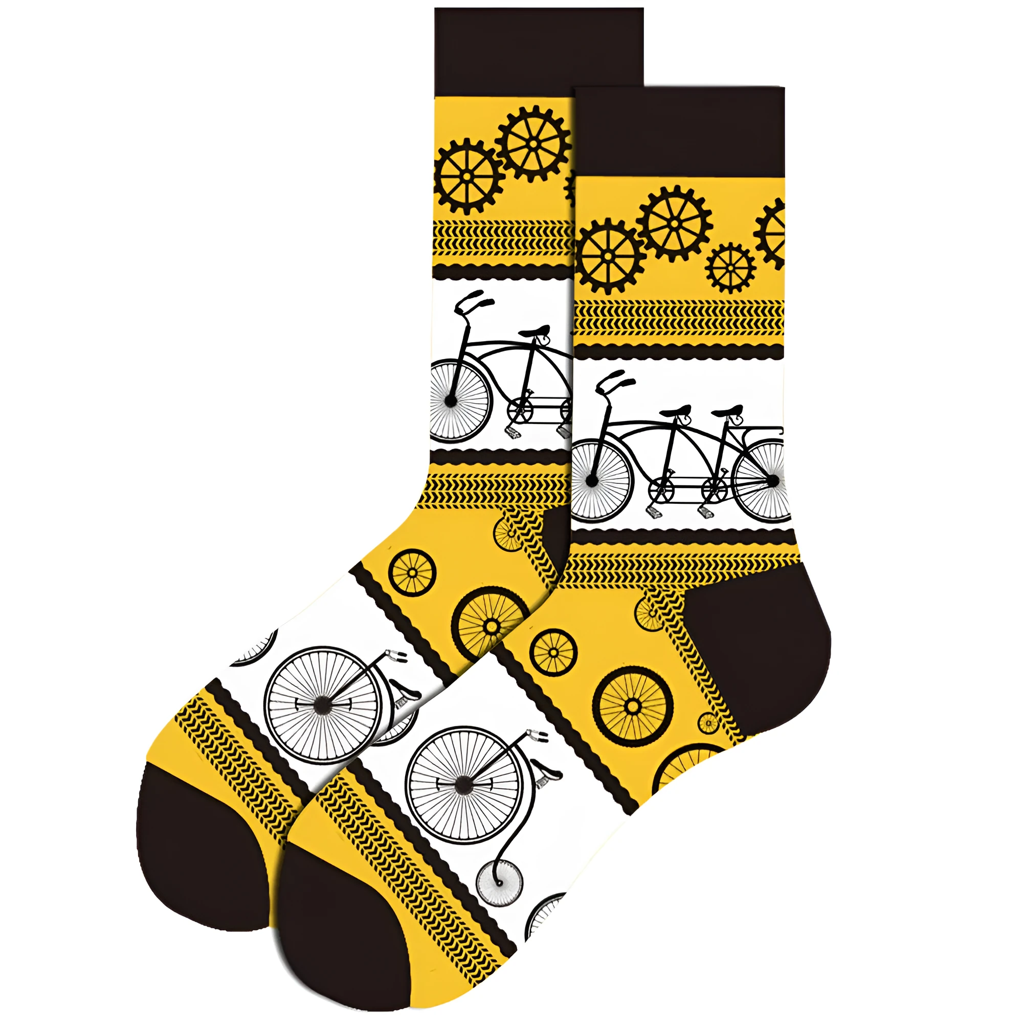 Men's cotton tube socks with jacquard cartoon pattern, 80% cotton, breathable autumn style
