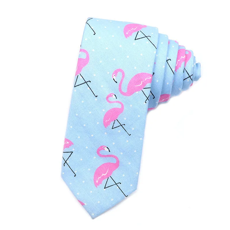 Korean style narrow men's cotton bow tie with cartoon pattern print in various colour options