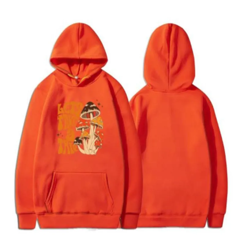 Men's hoodie pullover loose fit short sleeve autumn polyester fibre front view
