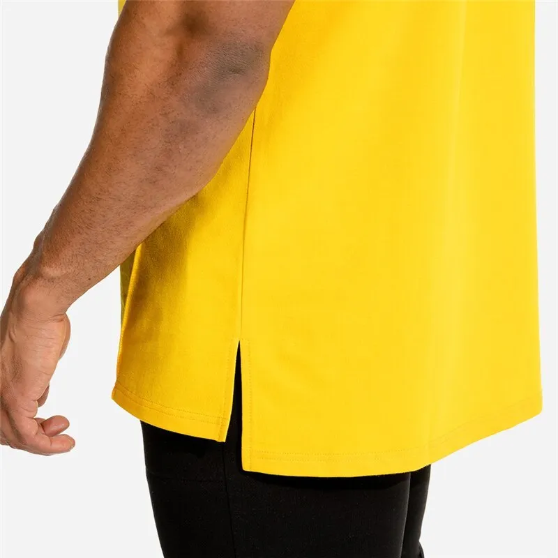 Sports fitness running training cotton t-shirt in black, white, and yellow colours sizes M to 3XL