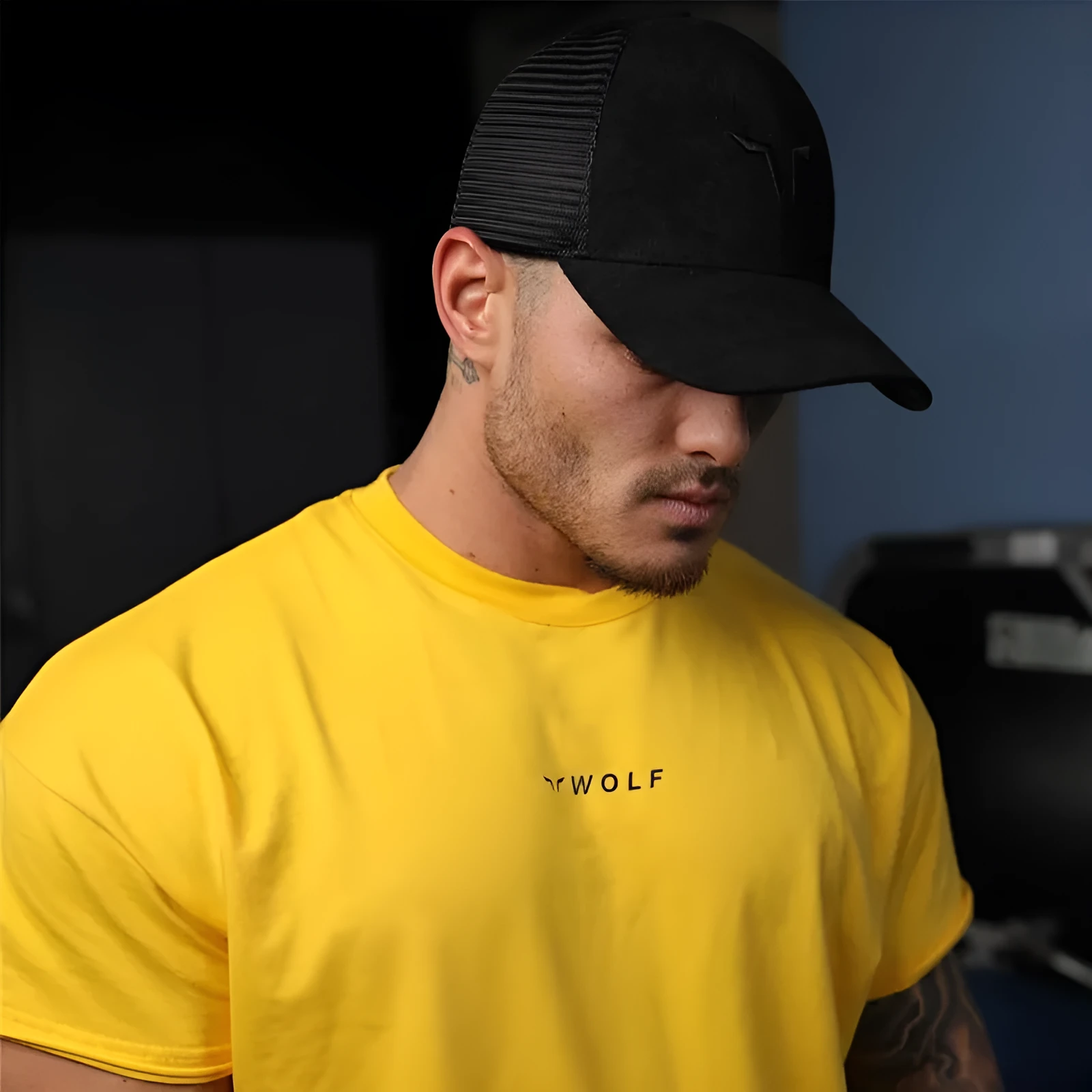 Sports fitness running training cotton t-shirt in black, white, and yellow colours sizes M to 3XL