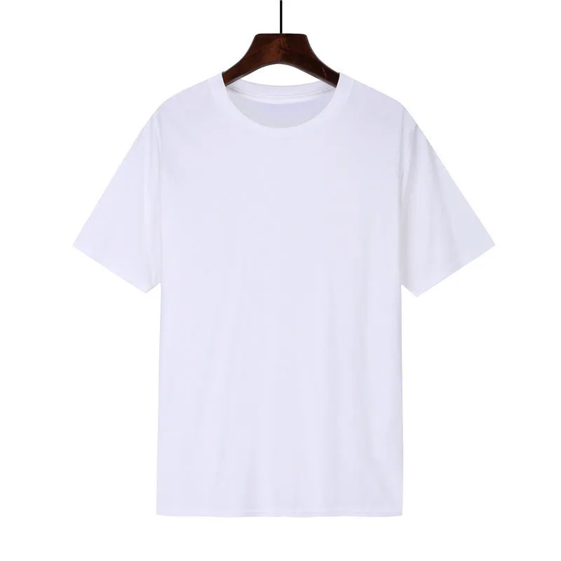 Men's black cotton T-shirt with short sleeves and loose fit design on mannequin