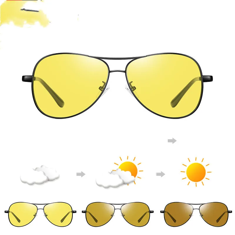 Polarised anti-UV driving sunglasses with black frame and grey film, adjustable fit for round and oval faces