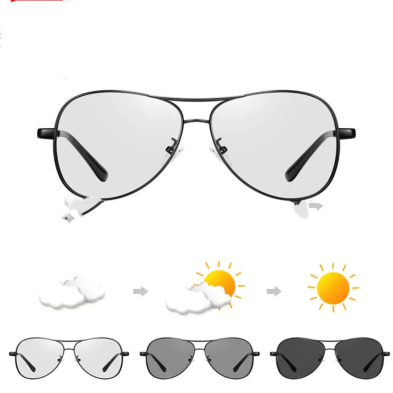 Polarised anti-UV driving sunglasses with black frame and grey film, adjustable fit for round and oval faces
