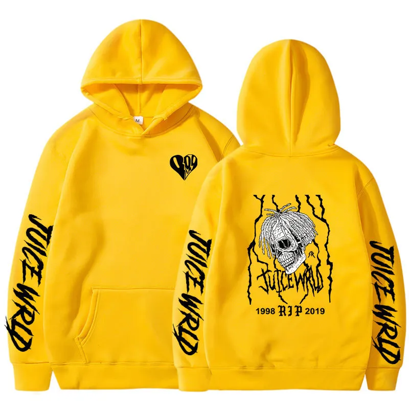 Unisex printed loose hoodie in cotton blend with long sleeves and loose fit shown in white
