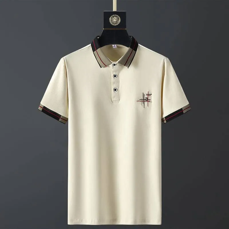 Mens slim fit short sleeve polo shirt with trendy shirt collar in black, grey, khaki, pink, and white colours