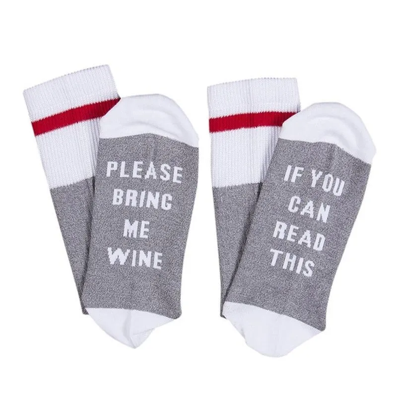 Funny Letter Printed Socks for men and women, cotton sports socks in multi-colour options, breathable and deodorant