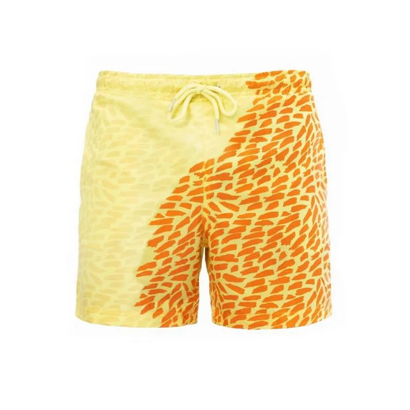 Thermochromic children's shorts in blue with colour-changing polyester fabric, solid colour design