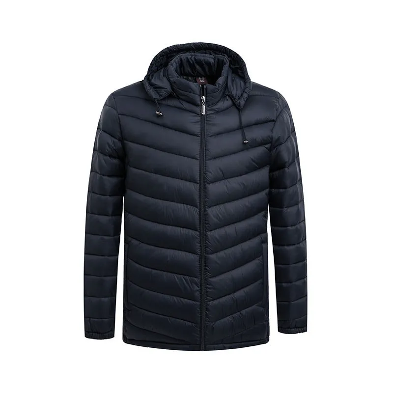 Polyester men's double-sided wear cotton jacket cardigan style in solid colour, loose fit winter coat