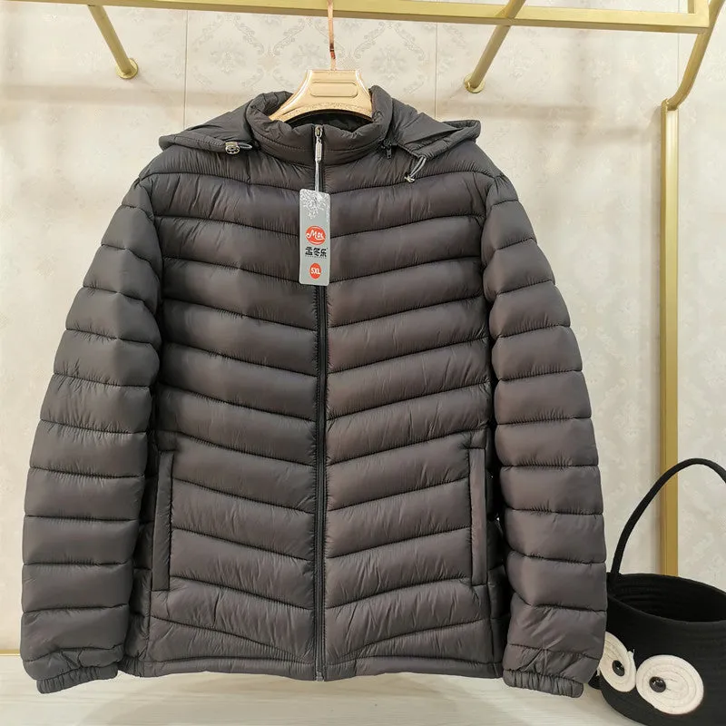 Polyester men's double-sided wear cotton jacket cardigan style in solid colour, loose fit winter coat