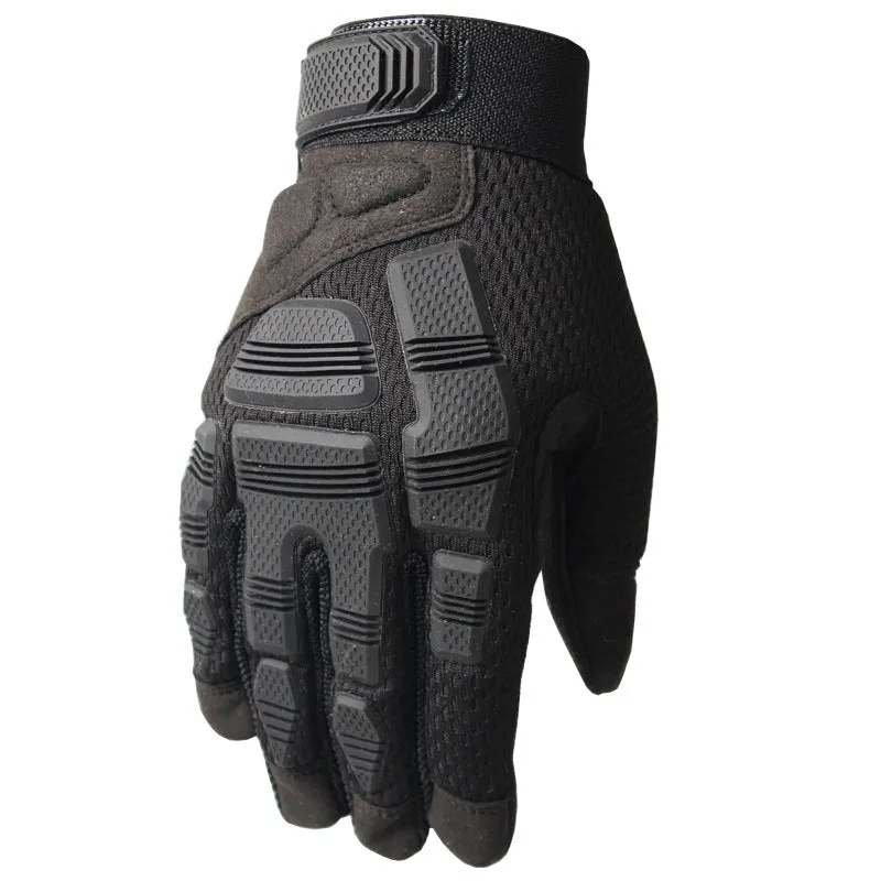 Outdoor sports tactical gloves in nylon, available in black colour with mitten-style cut for camping and hiking