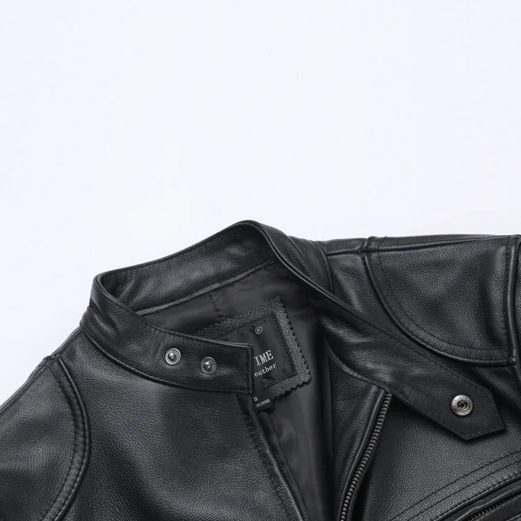 Black polyurethane leather casual jacket for men, Asian sizing available from M to 3XL