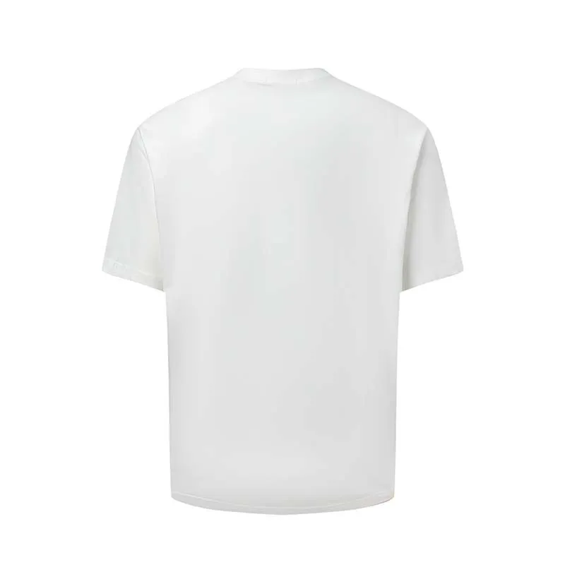 Men's blue American-style t-shirt with white letter print across chest