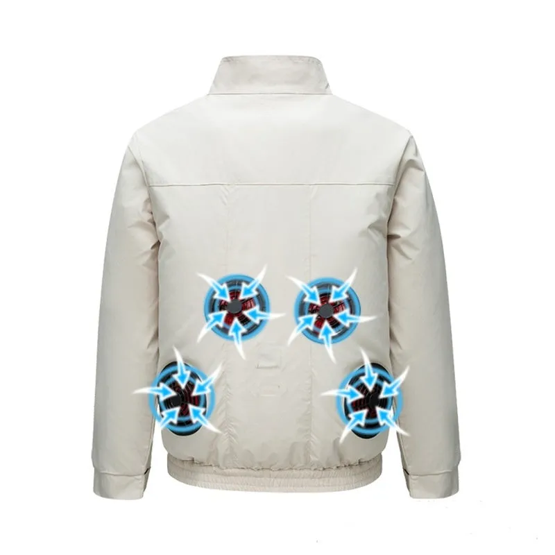 Men's smart air conditioning jacket with ventilation holes for outdoor summer work