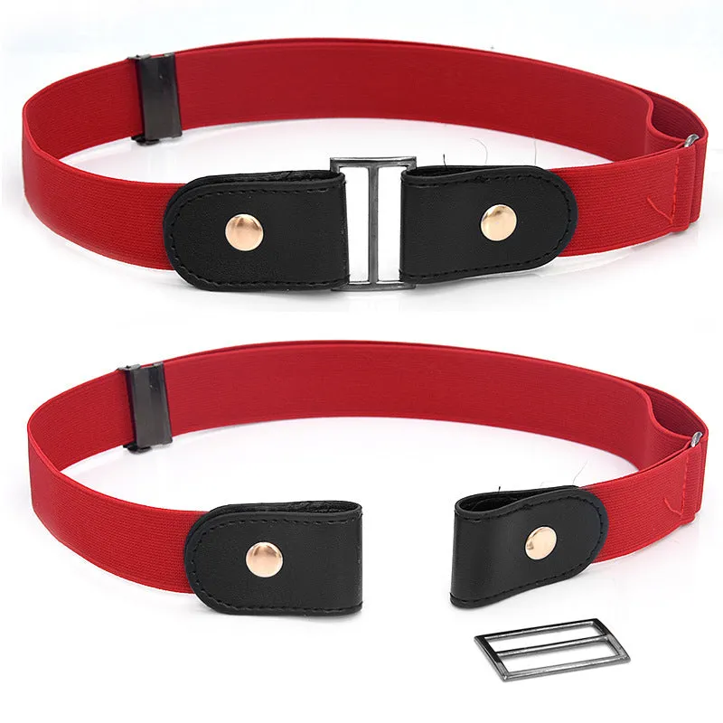 Imitation leather belt with square alloy buckle and car suture stitching on neutral background