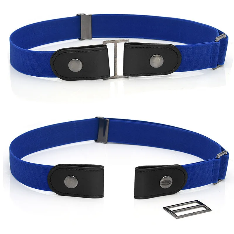 Imitation leather belt with square alloy buckle and car suture stitching on neutral background