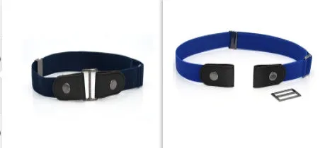 Imitation leather belt with square alloy buckle and car suture stitching on neutral background
