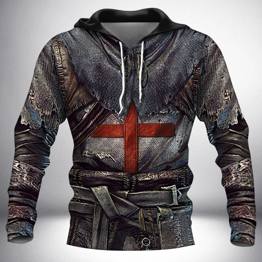 Men's 3D digital printing hoodie pullover in polyester with full-colour graphic on front