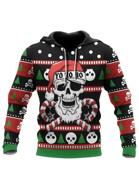Men's 3D digital printing hoodie pullover in polyester with full-colour graphic on front