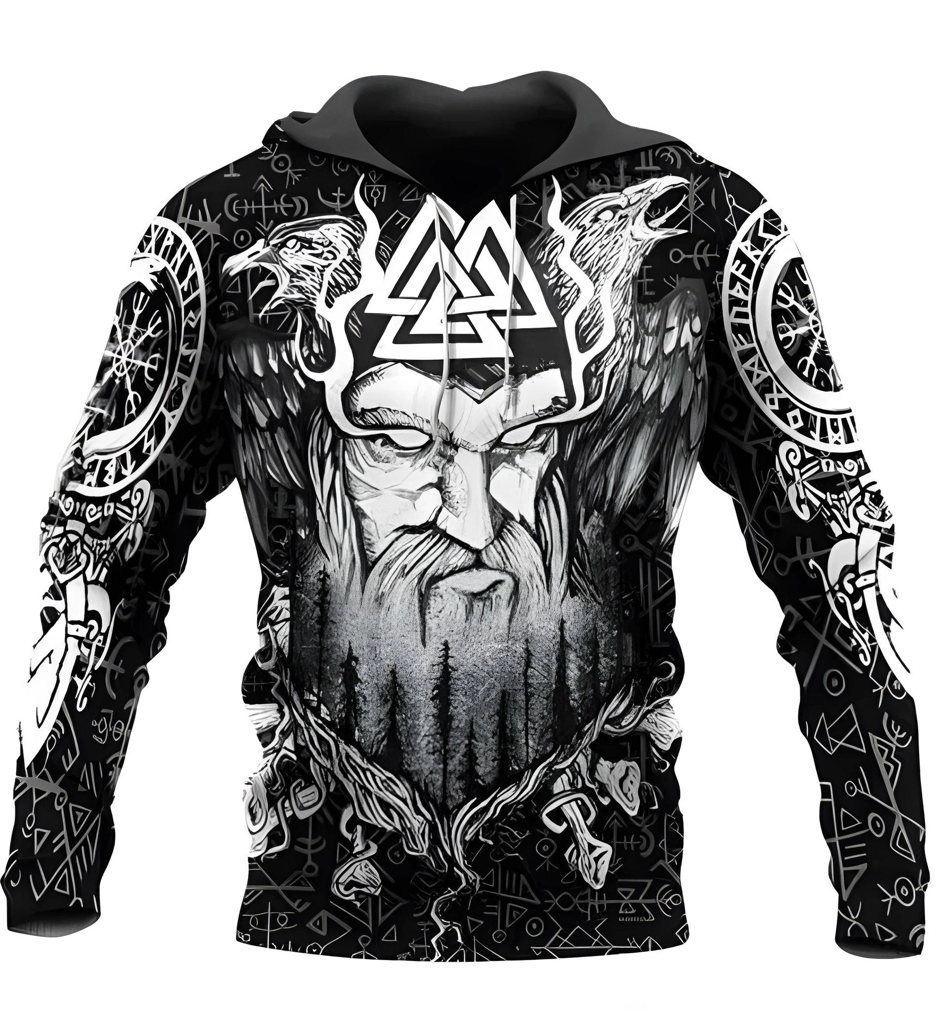 Men's 3D digital printing hoodie pullover in polyester with full-colour graphic on front